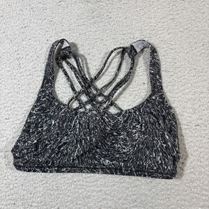 Lululemon Women's Size 6 Rhino Grey Free To Be Wild Crossback Sports Bra Strappy